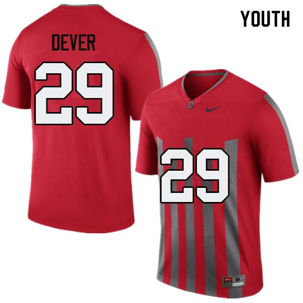 Youth #29 Kevin Dever Ohio State Buckeyes College Football Jerseys Sale-Throwback